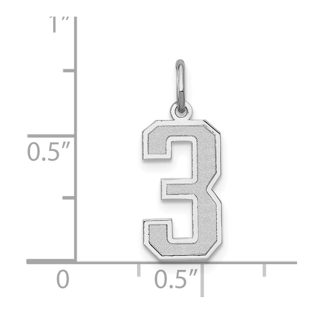14kw Medium Satin Number 3 Charm