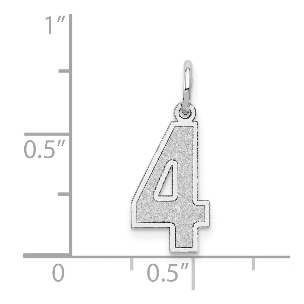 14kw Medium Satin Number 4 Charm