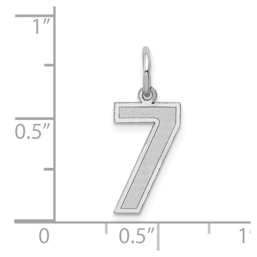 14kw Medium Satin Number 7 Charm