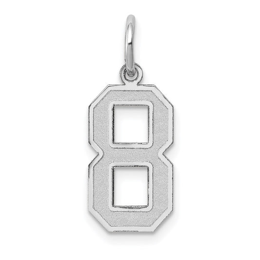 14kw Medium Satin Number 8 Charm