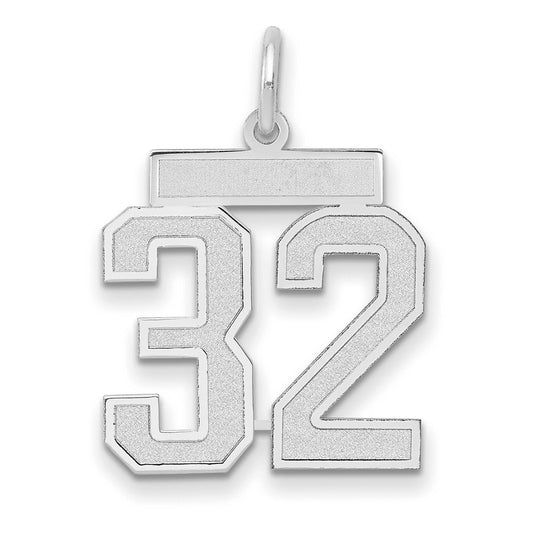14kw Medium Satin Number 32 Charm