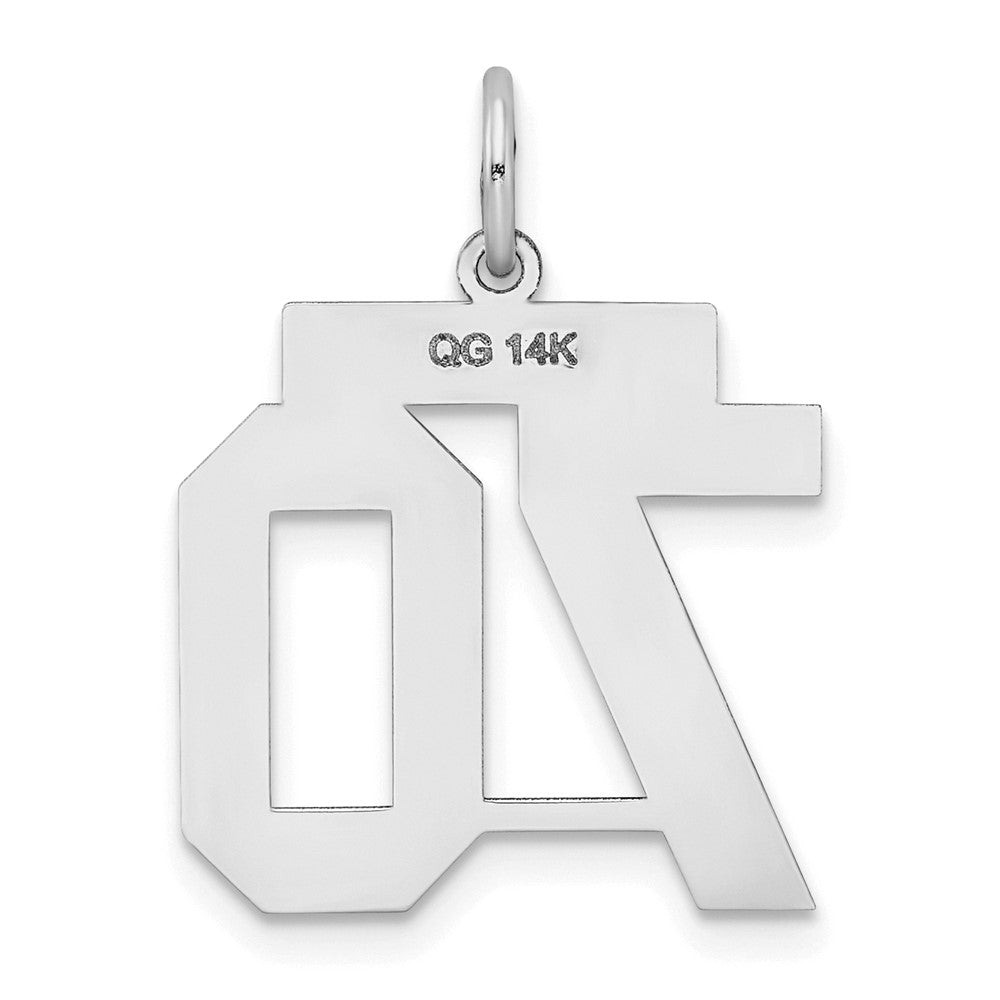 14kw Medium Satin Number 70 Charm