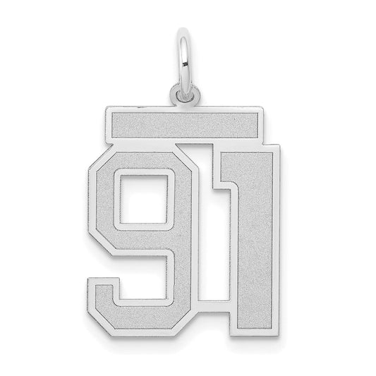 14kw Medium Satin Number 91 Charm