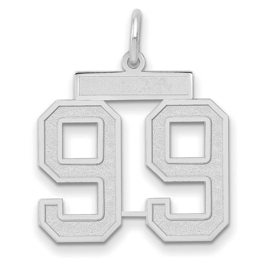 14kw Medium Satin Number 99 Charm