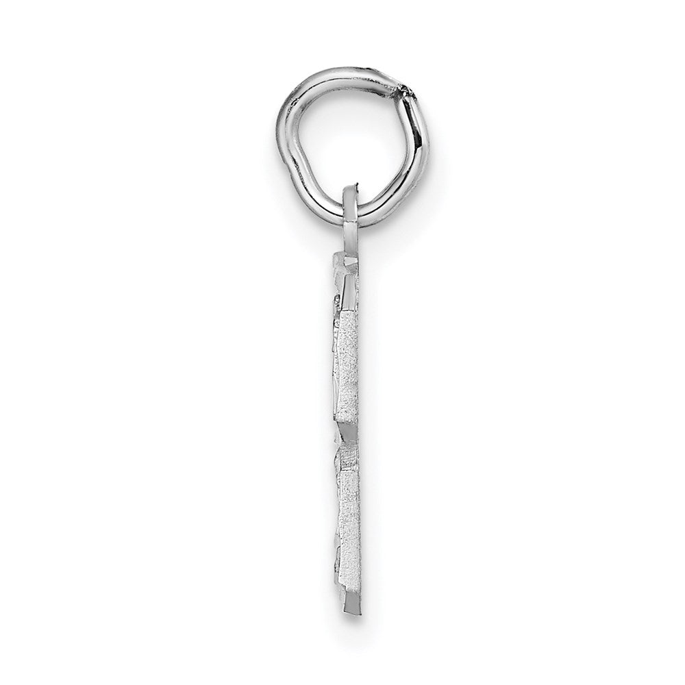 14kw Small Brushed Diamond-cut Number 3 Charm