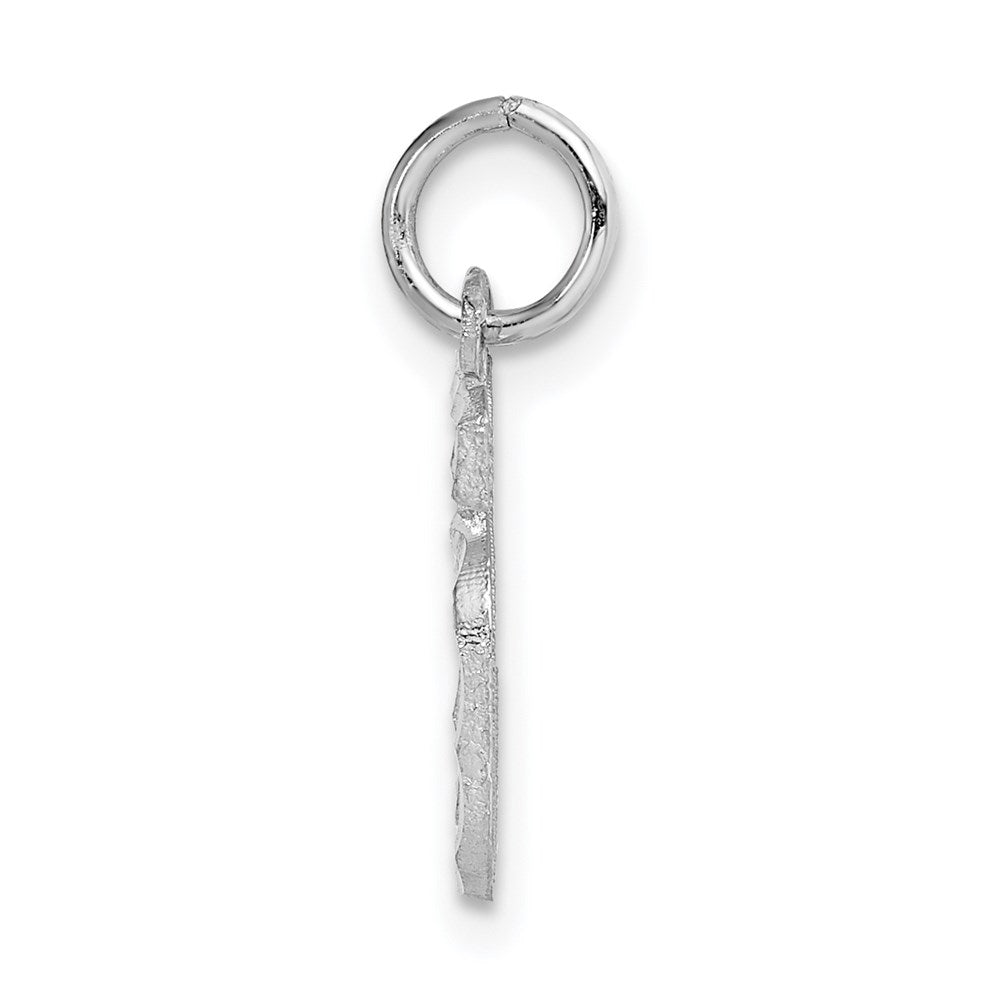 14kw Small Brushed Diamond-cut Number 5 Charm