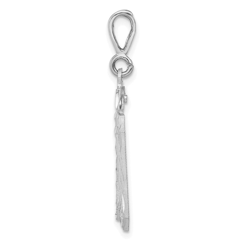 14kw Small Brushed Diamond-cut Number 30 Charm