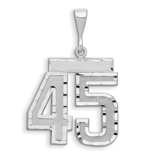14kw Small Brushed Diamond-cut Number 45 Charm