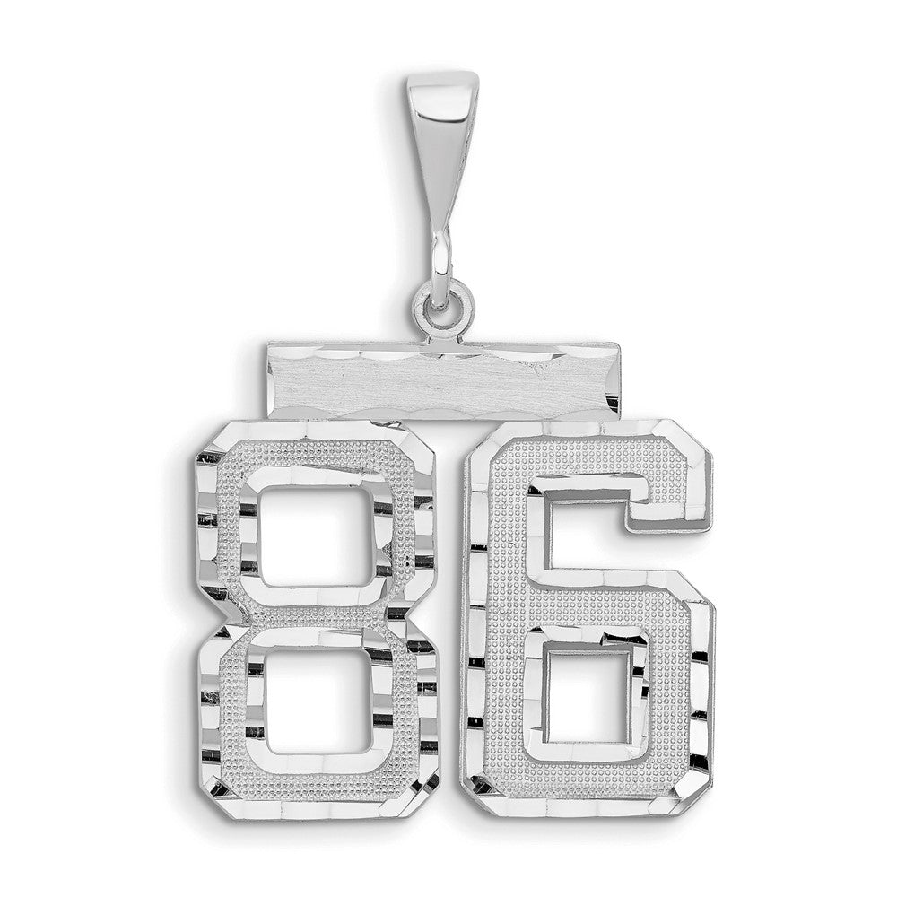 14kw Small Brushed Diamond-cut Number 86 Charm