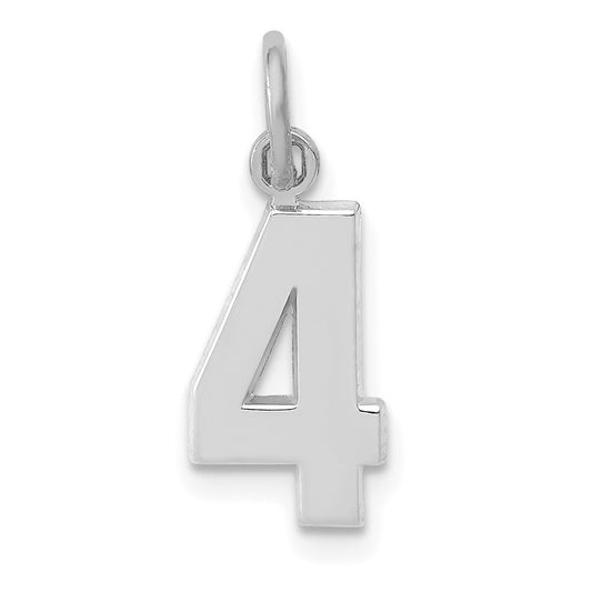14kw Small Polished Number 4 Charm