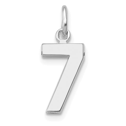 14kw Small Polished Number 7 Charm