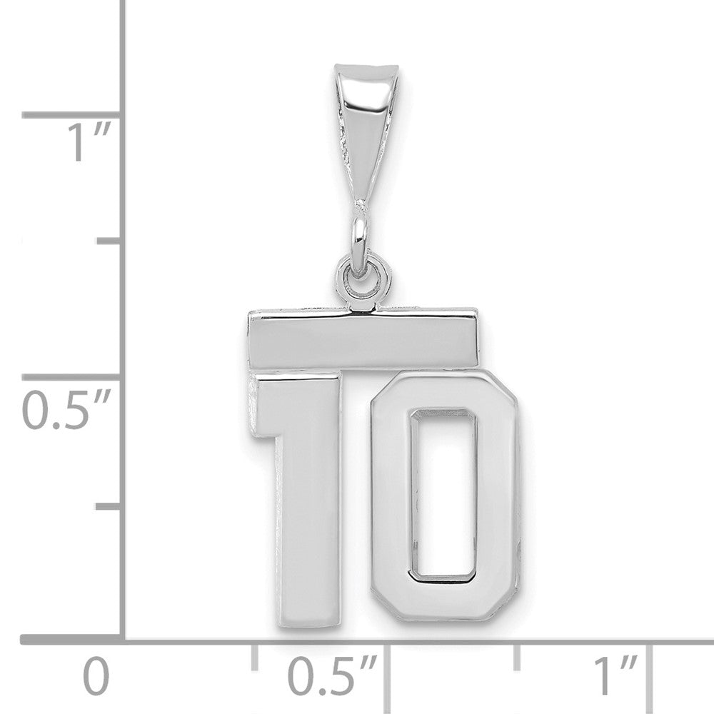 14kw Small Polished Number 10 Charm