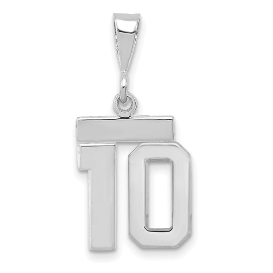 14kw Small Polished Number 10 Charm