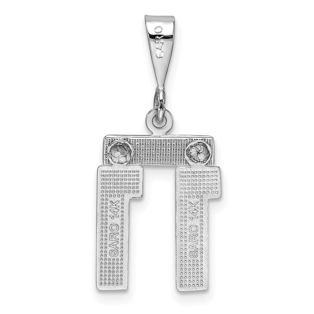 14kw Small Polished Number 11 Charm
