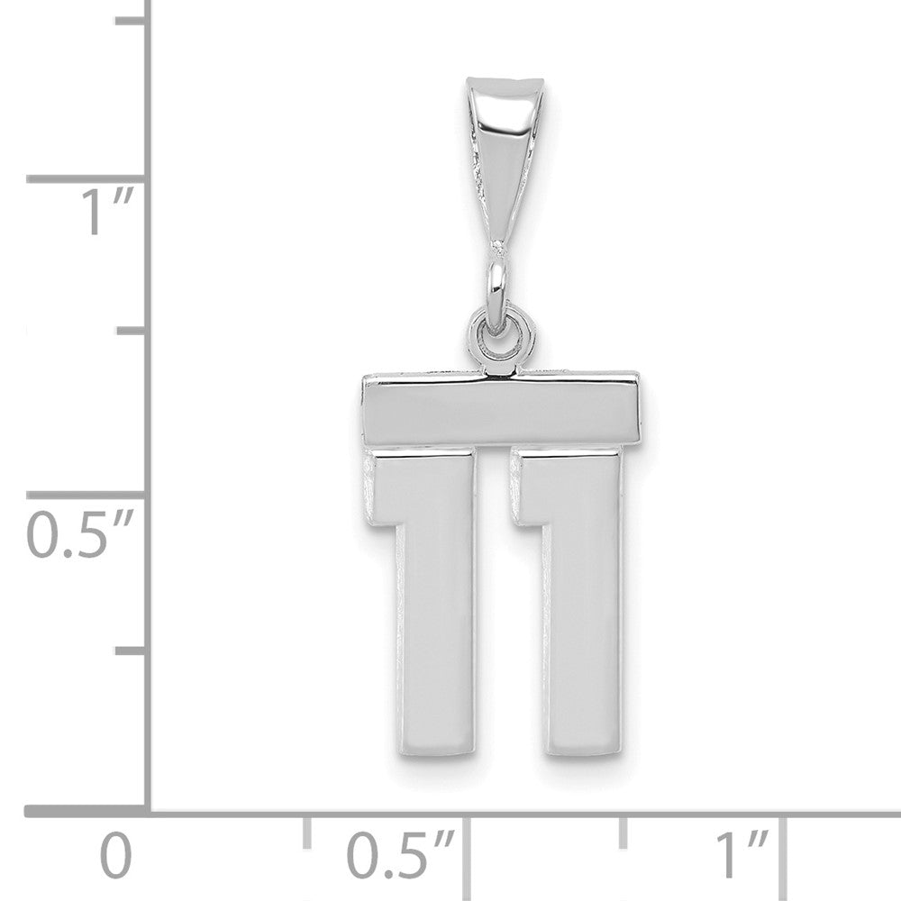 14kw Small Polished Number 11 Charm