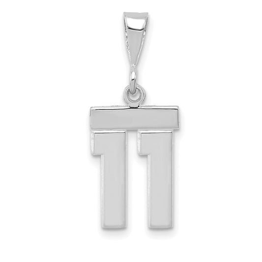14kw Small Polished Number 11 Charm