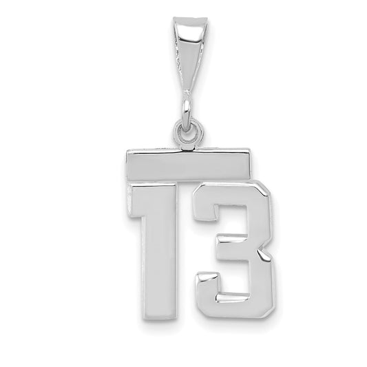 14kw Small Polished Number 13 Charm