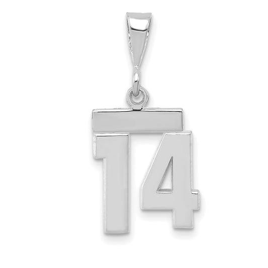 14kw Small Polished Number 14 Charm