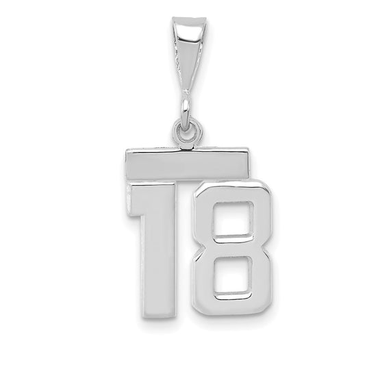 14kw Small Polished Number 18 Charm