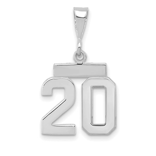 14kw Small Polished Number 20 Charm