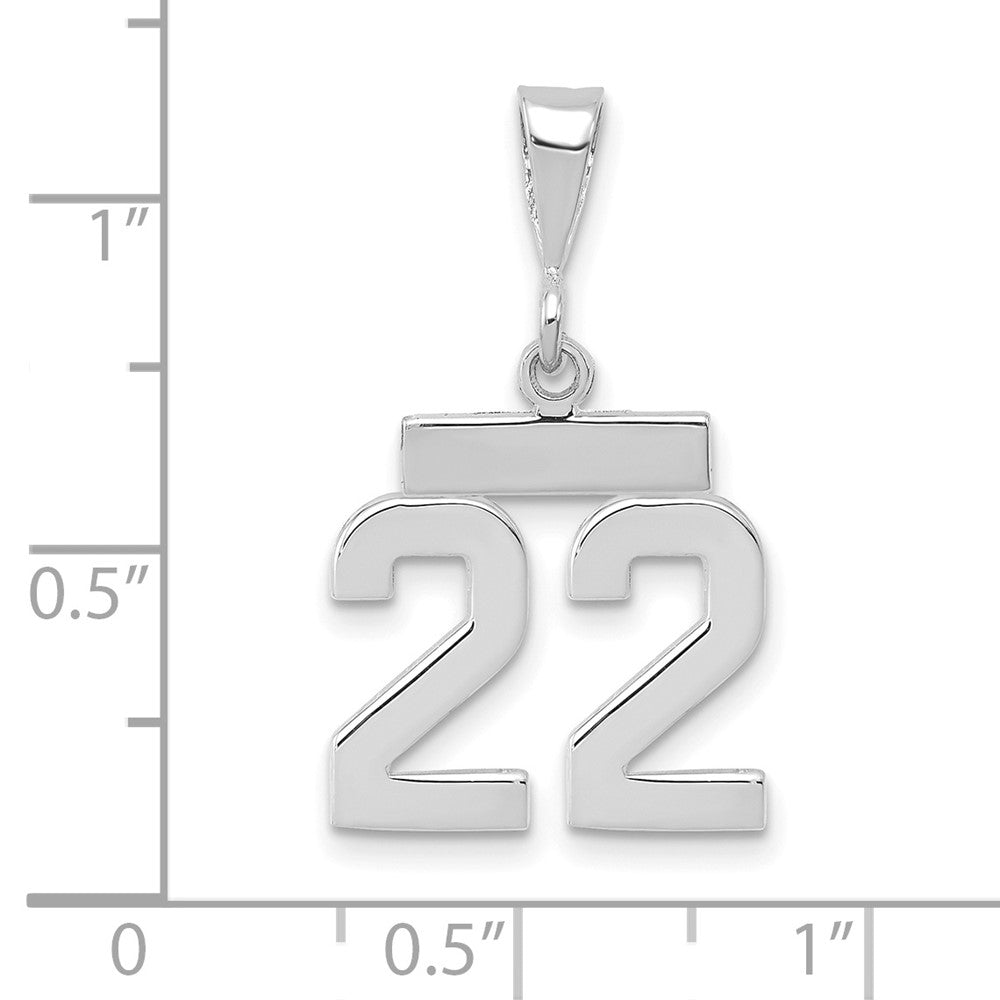 14kw Small Polished Number 22 Charm