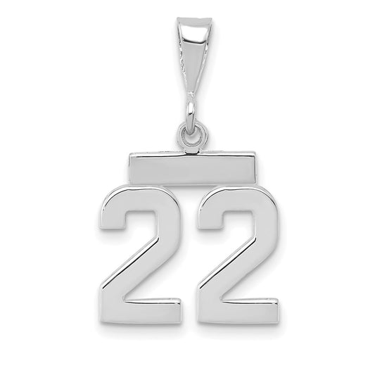 14kw Small Polished Number 22 Charm