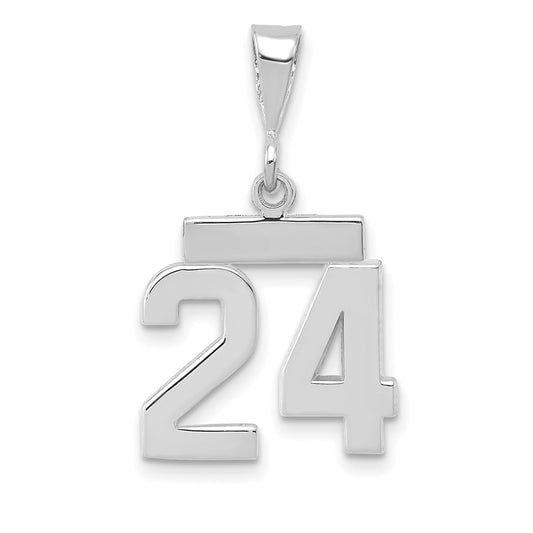 14kw Small Polished Number 24 Charm