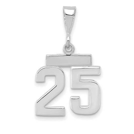 14kw Small Polished Number 25 Charm