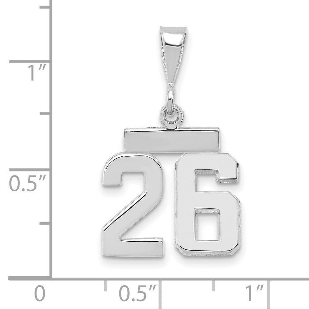 14kw Small Polished Number 26 Charm