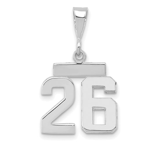 14kw Small Polished Number 26 Charm