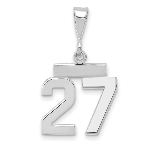 14kw Small Polished Number 27 Charm