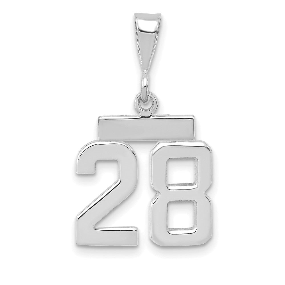 14kw Small Polished Number 28 Charm