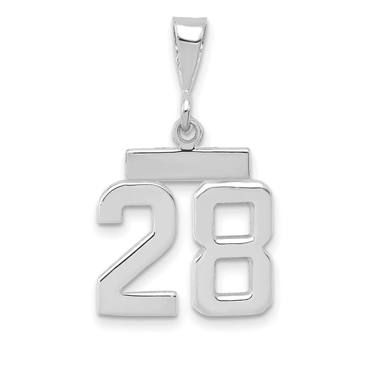 14kw Small Polished Number 28 Charm