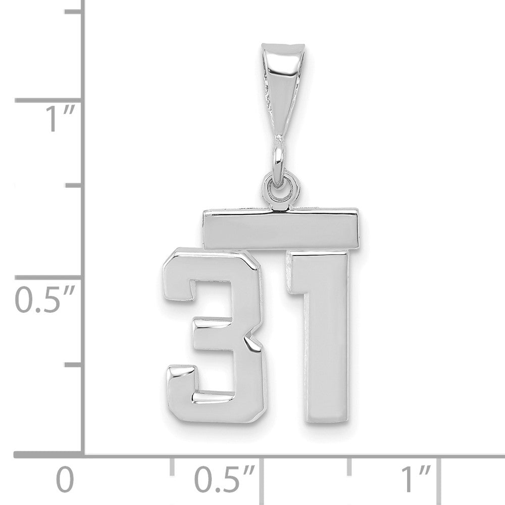 14kw Small Polished Number 31 Charm