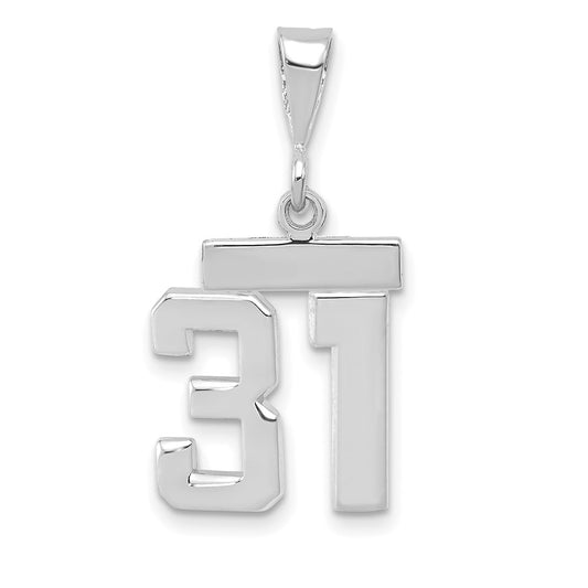14kw Small Polished Number 31 Charm