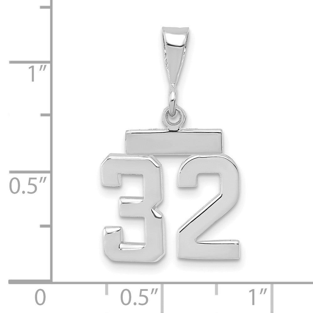 14kw Small Polished Number 32 Charm