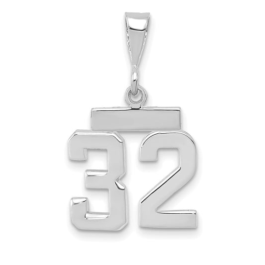 14kw Small Polished Number 32 Charm