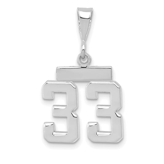 14kw Small Polished Number 33 Charm
