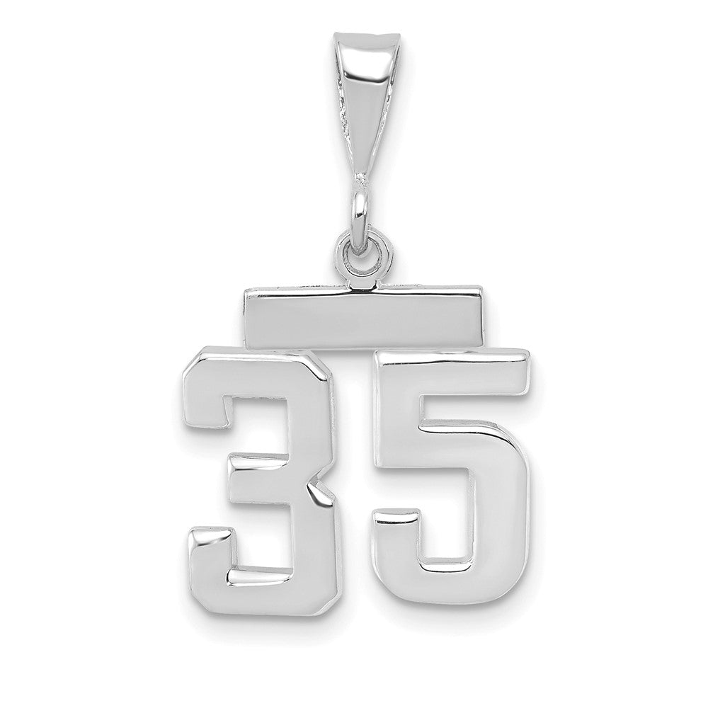 14kw Small Polished Number 35 Charm