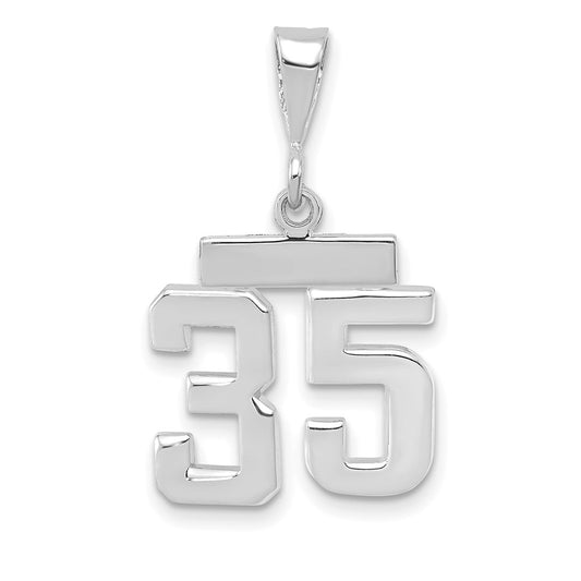 14kw Small Polished Number 35 Charm