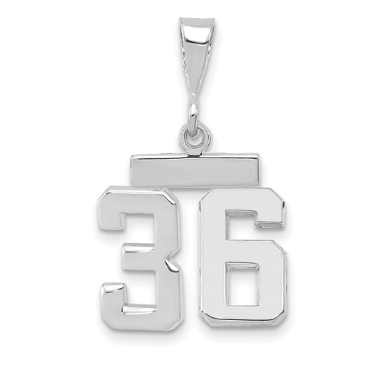 14kw Small Polished Number 36 Charm