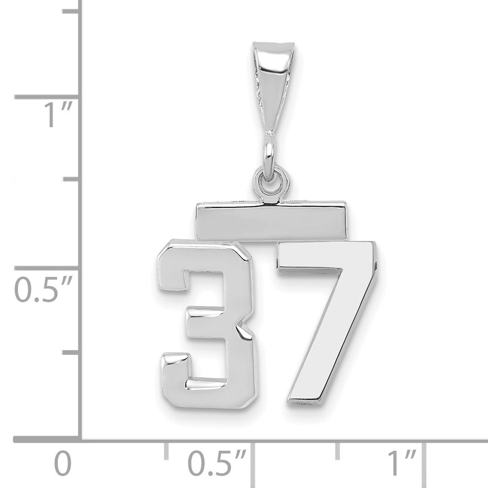 14kw Small Polished Number 37 Charm