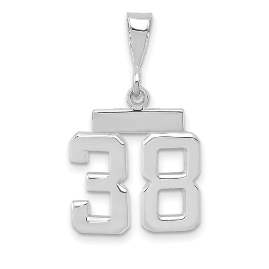 14kw Small Polished Number 38 Charm