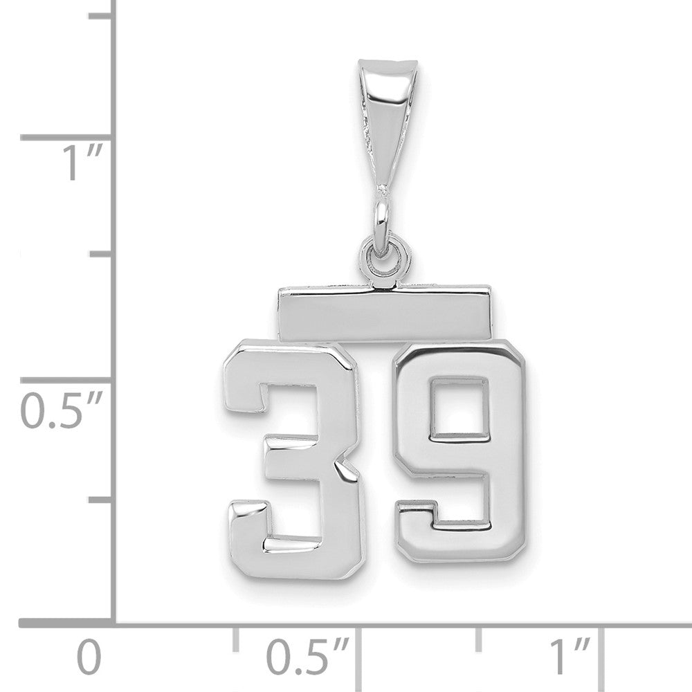 14kw Small Polished Number 39 Charm
