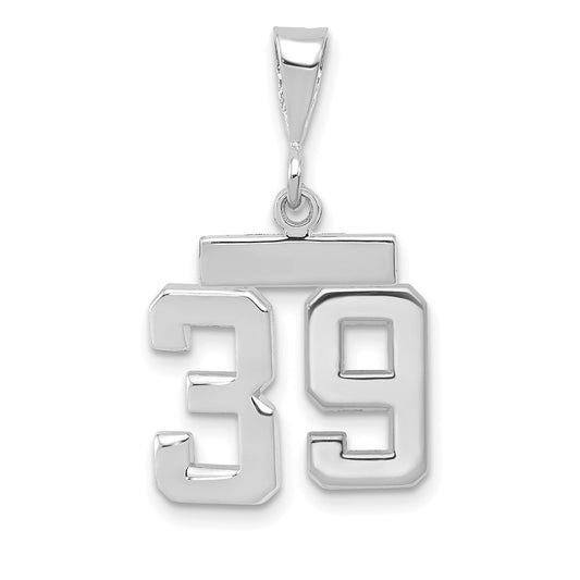 14kw Small Polished Number 39 Charm
