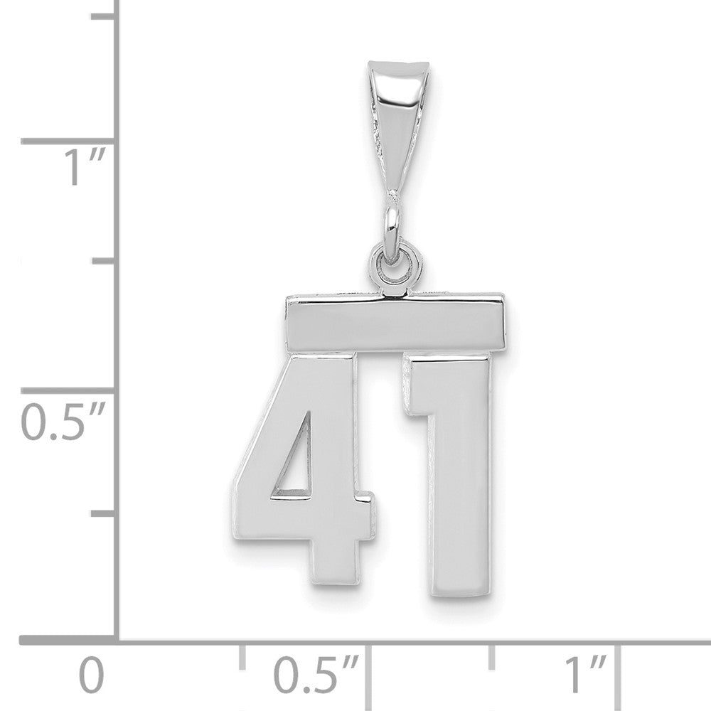 14kw Small Polished Number 41 Charm