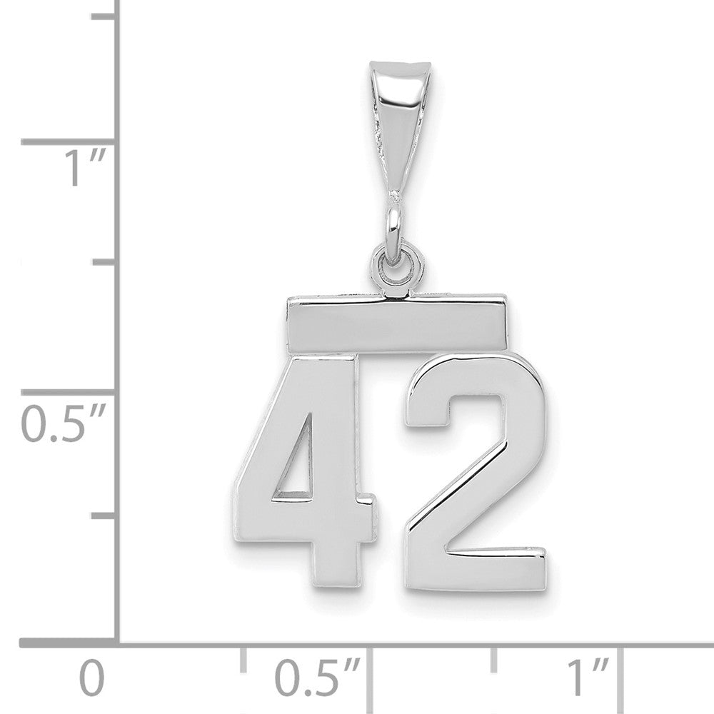 14kw Small Polished Number 42 Charm