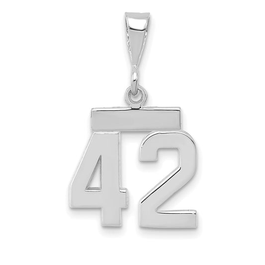 14kw Small Polished Number 42 Charm