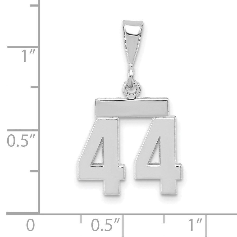 14kw Small Polished Number 44 Charm