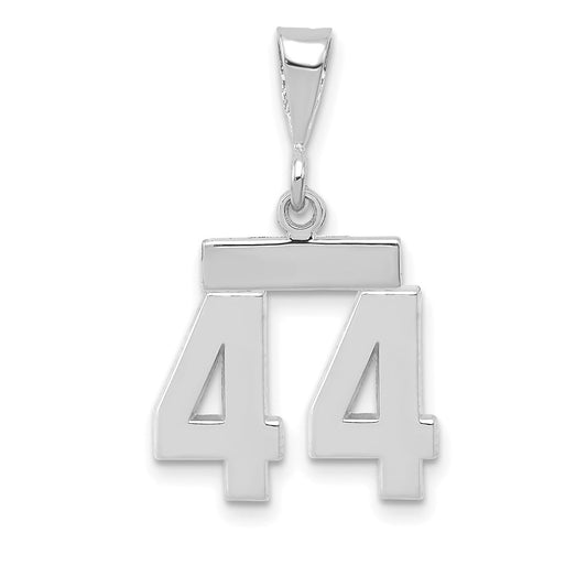 14kw Small Polished Number 44 Charm